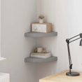 thumbnail image 1 of vidaXL Floating Corner Shelves 2 pcs Grey 25x25x3.8 cm MDF, 1 of 5