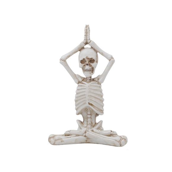 Antqov Halloween Yoga Skeletons Statue Resin Gothic Body Bones Model Realistic Crafts Decorations for Halloween Party Graveyard Desk Decora, Halloween Party Decorations