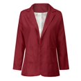 thumbnail image 4 of EGNMCR Womens Casual Loose Blazers Solid Color Long Sleeve Cardigans with Pockets Work Office Jacket Blazer, 4 of 6