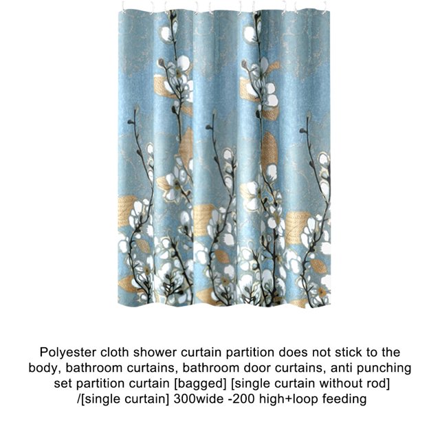 Xingzhi Rideau de Douche en Tissu Polyester, Cloison Qui Ne Colle Pas au Corps, Rideaux de Salle de Bain, Rideaux de Porte de Salle de Bain, Rideau de Cloison Anti-Perforation [300 wide -200 high