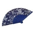 thumbnail image 2 of YAOMOBB Elegant Folding Fan Double Sided Flower Pattern Bamboo Catwalks Lightweight Hand Held Party Props, 2 of 6