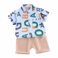 thumbnail image 2 of LSLJS Toddler Kids Baby Boy Casual Letter Print Short-sleeved Shorts Clothes Set, 2 of 8