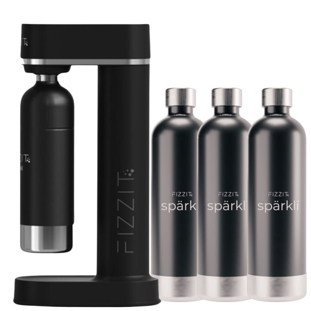 Fizzit SPARKLI Machine à Soda à Eau Gazeuse avec 3 Bouteilles en Acier Inoxydable Incluses