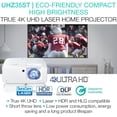 thumbnail image 2 of Optoma UHZ35ST Projecteur Laser à Courte Portée 3500 Lumens UHD 4K - Blanc, 2 of 5