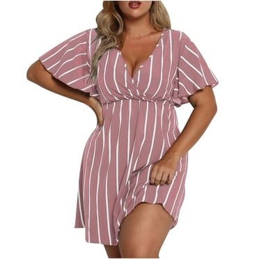 Birdeem Womens Casual Sexy Fashion Summer V Neck Short Sleeve Loose Print Dress