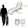 thumbnail image 2 of Gymax Chaise Longue Pliable Réglable pour Patio, Lit de Camp avec Oreiller, Plage, Piscine, Gris, 2 of 9