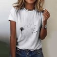 thumbnail image 1 of RXIRUCGD T-Shirts pour Femmes T-shirt Décontracté Imprimé Col Rond Manches Courtes Chandail Blouse Hauts Cadeaux Offres Liquidation Blanc TG, 1 of 6