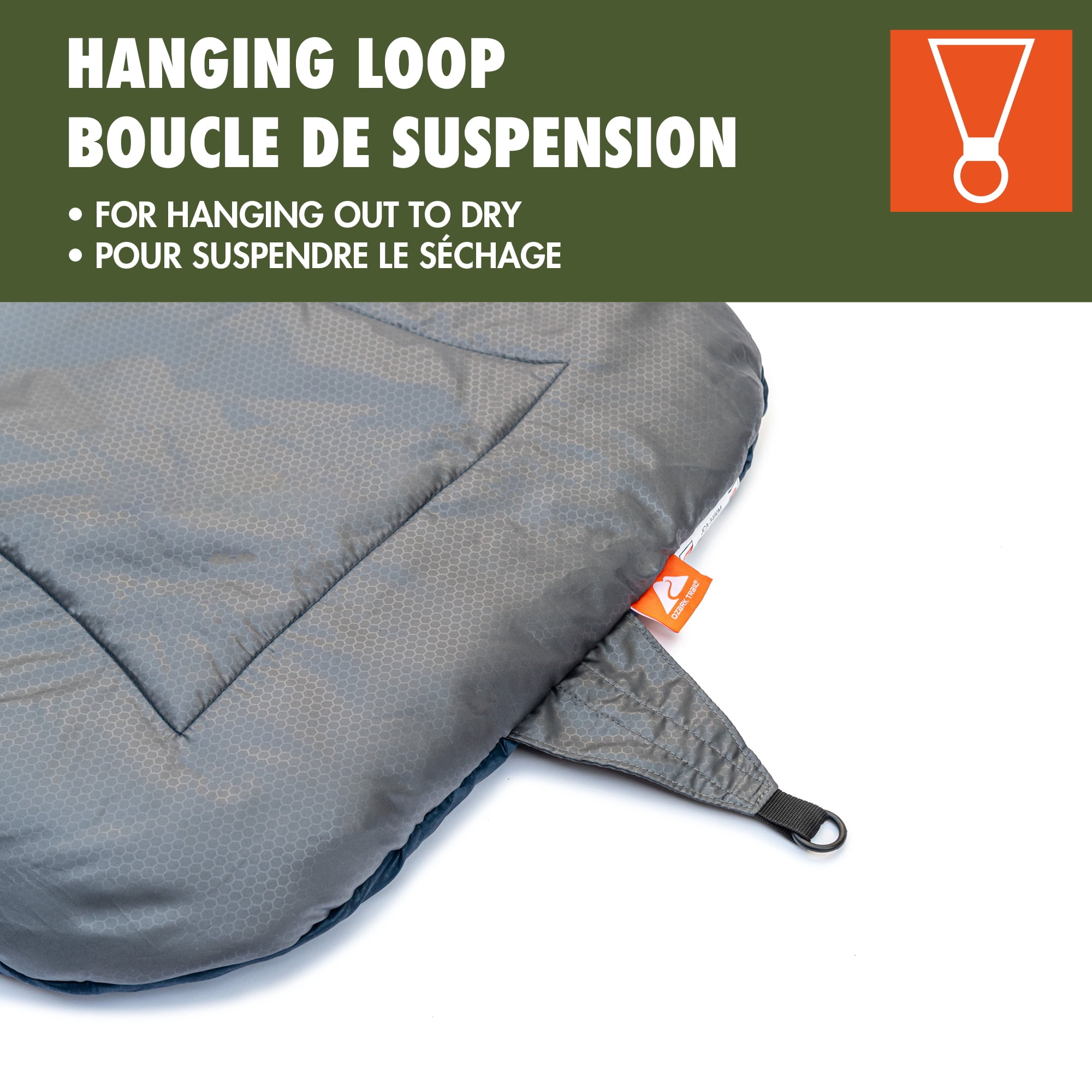 Ozark Trail - Sac de Couchage - Sarcophage -10℃, Polyester, Couleur Gris et Bleu, 86 x 229 cm, avec Sac de Transport par Compression