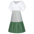 thumbnail image 4 of QIPOPIQ Robes pour Femmes Robe Midi à Manches Courtes à Étages Tendance Aguichant Décontractée Robes Robe d'Été Sans Manches Col Rond Unie Robe à Fente Offres 2023, 4 of 6