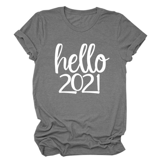 Hauts d'Été pour Femmes Grande Taille en Liquidation Hauts pour Femmes 2021 Col Rond Manches Courtes T-Shirt à Imprimé de Lettres Blouse Décontractée Basique T-Shirt à Col en V pour Femmes en Liquidation