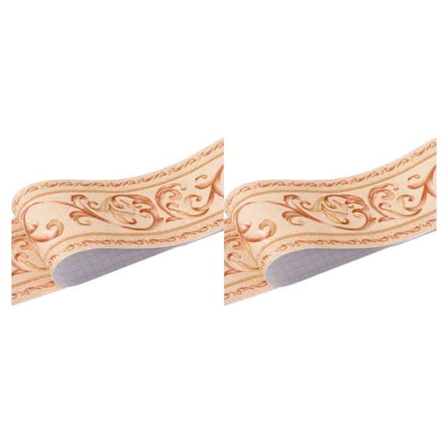 relayinert Wood Marbling SelfAdhesive Skirting Line Exquisite And Easy Maintenance And Environmentally Friendly PVC Durable brown vine flower 2Set