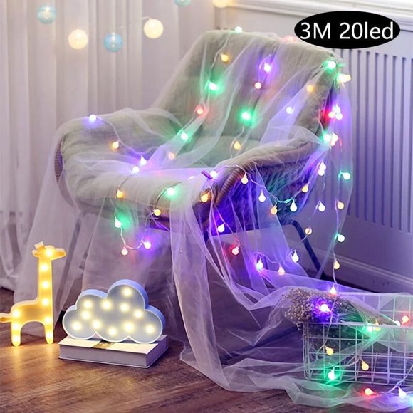 Holiday Light Chain Ball LED String Plug Lamp Bulb String Wedding Christmas