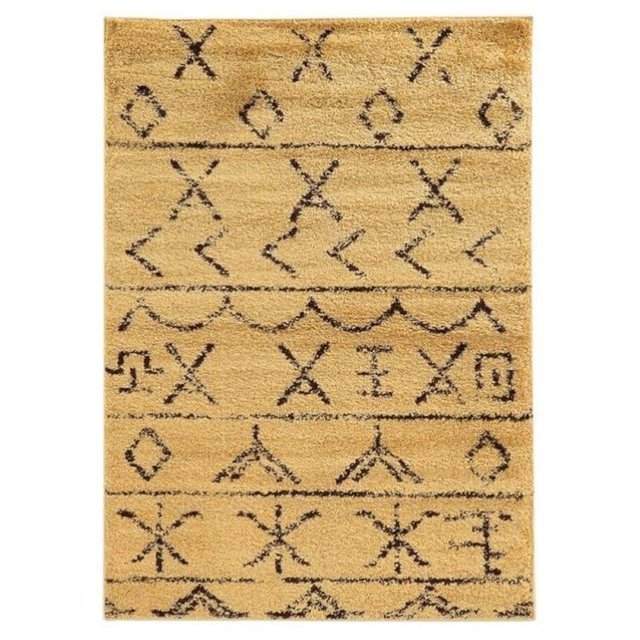 Hawthorne Collection Tapis Shag 3 Pieds x 5 Pieds en Camel