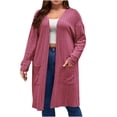 thumbnail image 1 of FAIWAD Women Long Cardigan Sweaters with Pocket Long Sleeve Ribbed Knit Open Front Coat, 1 of 7