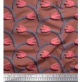 thumbnail image 1 of Soimoi Viscose Chiffon Fabric Leaves & Tulip Floral Decor Fabric Printed Yard 42 Inch Wide, 1 of 3