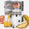 thumbnail image 1 of Dual-Head Automatic Citrus Juicer with Built-in Fruit Cutter, Electric Orange Juicer Machine & Lemon Squeezer, One-Touch Juicing for Orange, Lemon, Lime, Grapefruit, Detachable, Easy to Clean (White), 1 of 8