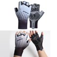 thumbnail image 3 of Cycling Bike Sweat Fingerless Anti Breathable Shock Absorption Gray M, 3 of 8