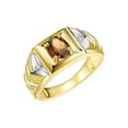 thumbnail image 3 of RYLOS Men's Rings 14K Yellow Gold Rings Designer Weave Band 7X5MM Oval Gemstone & Diamond Ring Smoky Quartz June Birthstone Rings For Men Size 8, 3 of 7