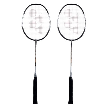 Yonex ZR 100 Raquette de Badminton en Aluminium Léger avec Couverture Complète, Ensemble de 2 / Couleur - Noir, Taille de Prise - G4 (3,5 Pouces)