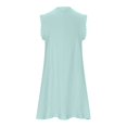 thumbnail image 3 of Femmes Occasionnels Débardeur Robe Sans Manches Faux Cou Lin Robes d'Été Licol Sundress Beachwear, 3 of 5