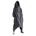 thumbnail image 4 of Men‘s Personality Dark Style Full Body Zipper Long Hooded Sweater Jacket, 4 of 6