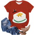 thumbnail image 4 of LUOGENLI T-shirts pour Femme pour Femmes T-Shirt Classique Quotidien à Manches Courtes Rétro Mah-Jong Tendance Décontracté à Col Rond T-Shirt T-shirts pour Femmes T-shirts Graphiques T-shirts de Pêche Saint-Valentin Rouge P, 4 of 4
