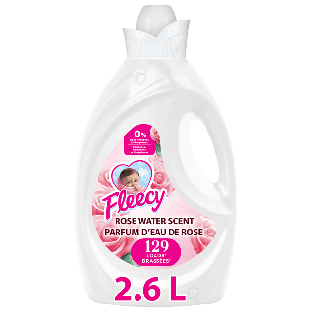 Fleecy Pure Balance Concentrated Fabric Softener, Rose Water Scent, 2.6 L