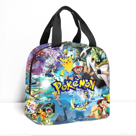 Pokemon Kawaii Bento Bag Pokemon Cartoon Breakfast Lunch Dinner Children's Bento Bag Pikachu Thermal Bento Student Picnic Bag
