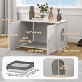 thumbnail image 3 of PawHut Cat Litter Box Enclosure, Hidden Cat Litter Box Furniture, White, 3 of 10