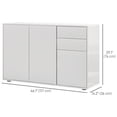 thumbnail image 2 of HOMCOM Buffet de Cuisine Armoire de Rangement, Bar à Café Moderne avec Conception à Ouverture par Pression et 2 Tiroirs pour Salon, Blanc, 2 of 7