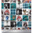 thumbnail image 1 of Soimoi Poly Georgette Fabric Check,Women & Camera Patchwork Print Fabric by The Yard 52 Inch Wide, 1 of 3