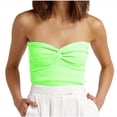 thumbnail image 1 of Timegard Tube Top for Women Ruched Knot Sleeveless Slim Fitting Comfy Knit Tee Top Solid Color Casual, 1 of 5