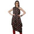 thumbnail image 2 of Moomaya Robe Kurti à une Épaule Imprimée pour Femme, Sans Manches, à Col Bénitier, Style Bohème, Tenue de Soirée de Designer, 2 of 7