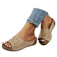 thumbnail image 1 of Mepaouo Orthopedic Sandals for Womens Hollow Wedge Platform Slides Arch Support Walking Slippers, 1 of 8
