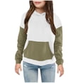 thumbnail image 1 of MeetoTime Sweat à Capuche pour Enfants Manches Longues Col Rond Patchwork Haut pour Garçons Filles 4-14 Ans, 1 of 3