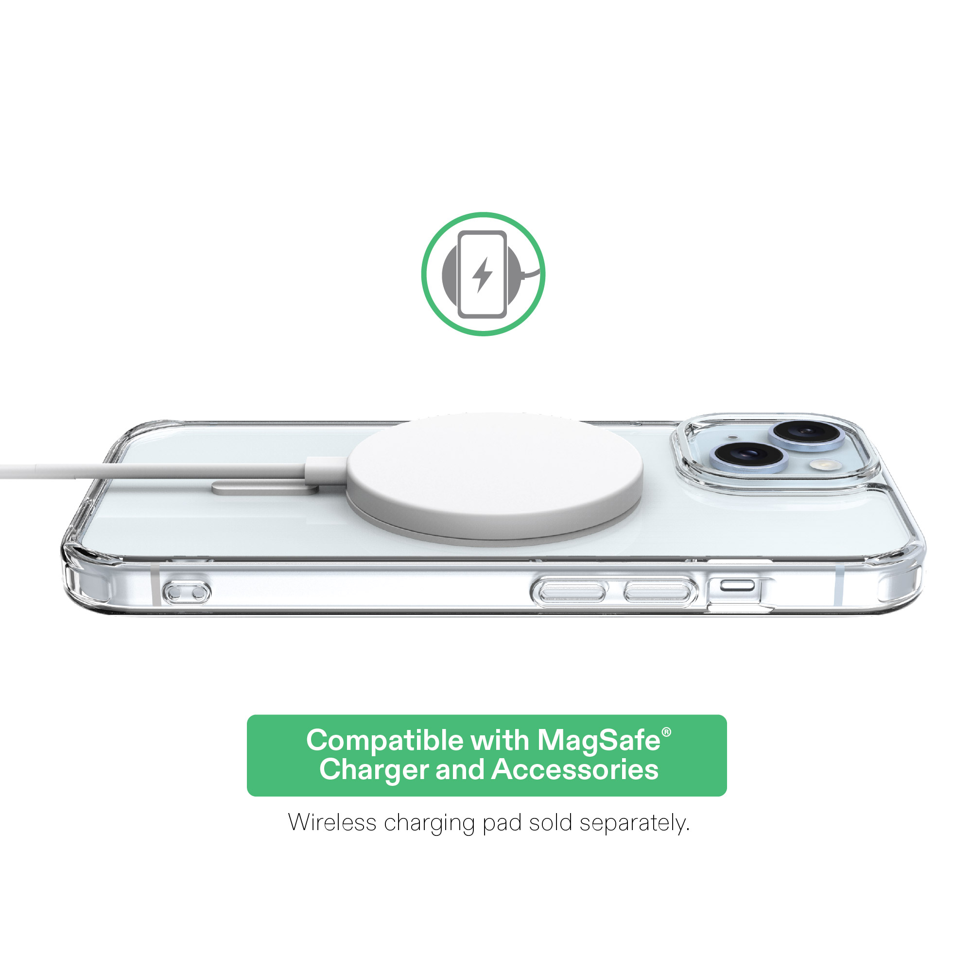 Coque de téléphone compatible avec MagSafe (Clair) et protecteur d'écran en verre avec plateau d'application facile pour iPhone 17e / iPhone 16e / iPhone 15 / iPhone 14 / iPhone 13