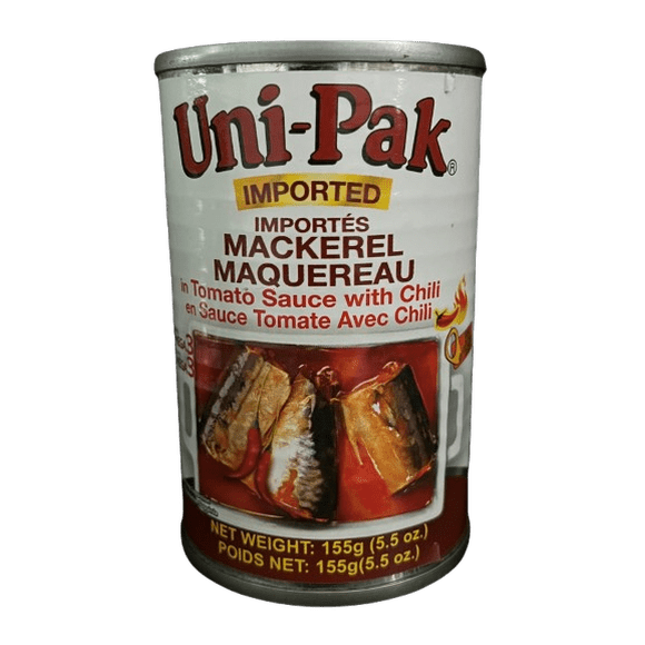 Uni-Pak Mackerel in Tomato Sauce with Chili, 155g, Contains: Fish