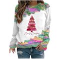 thumbnail image 1 of EQWLJWE Sweats à Manches Longues Arbre de Noël Sweat-Shirts à Col Rond Pull-Over Arbre de Noël Tops et Frais Verts Cravate Teints Raglan Manches Top Sweat-Shirts de Noël for Grande Taille pour Femme Tailles, 1 of 2
