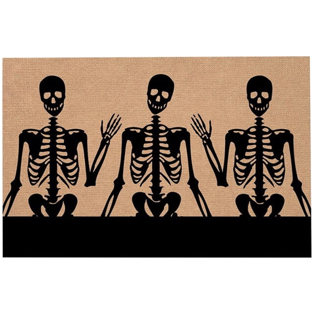 Yhmxh Bathroom Rugs,Rugs for Living Room,Area Rug Halloween Floor Mat with Terrifying Theme,Skull and Print Decoration,Entrance Door Floor Mat,Entrance Door Carpet Entrance Door Dust Carpet