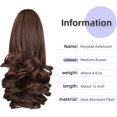 thumbnail image 2 of ORUYROP Extension de Queue de Cheval, extensions de Cheveux à Pince Griffe de 12 Pouces Queue de Cheval Cheveux Courts Bouclés Extension de Cheveux Pièce de Cheveux Synthétique d'Apparence Naturelle pour Femmes Brun Moyen, 2 of 7