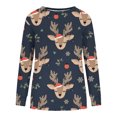 thumbnail image 3 of EGNMCR Noël Sweatshirt Mode Décontractée pour Femmes Hauts Manches Longues Imprimé de Noël Col Rond Couverture Pull Sweatshirts, 3 of 3