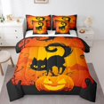 thumbnail image 1 of YST 7-Piece Halloween Black Cat Comforter Set, Queen, Pumpkin Decorations, Cartoon Spider Web, Polyester, 1 of 5
