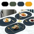 thumbnail image 1 of Napperon Ovale en Cuir Réversible Antidérapant Résistant à la Chaleur et à l'Huile pour Table à Manger, Maison et Restaurant, 1 of 8