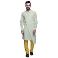 thumbnail image 1 of Atasi Designer Kurta Pajama For Men Printed Angrakha Kurta Set Summer Clothing, 1 of 3