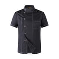 thumbnail image 2 of letairis Stay Comfortable And Professional In Lightweight Short Sleeve Chef Uniforms black xxl 1Set, 2 of 6