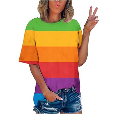 RKSTN Womens Shirts Fashion Casual Plus Size Printing Tops Loose Tie-dye Round Neck Short Sleeve Blouse T-Shirt