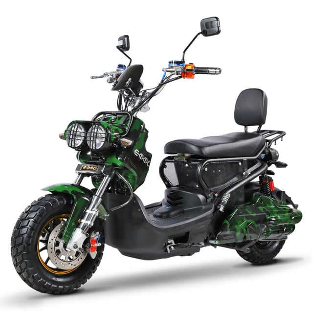 EMMO Monster Electric Bike - 2 Seater E Scooter - 84V - 105km Long Range - Camo - Removable Battery