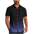 thumbnail image 1 of Pisexur Shirts for Man T Hommes Mode Décontractée Col Rabattu Impression Dégradée Manches Courtes Chemise Blouse Bleu Foncé,S Chemises de Golf Hommes & Chemises Hommes, 1 of 7