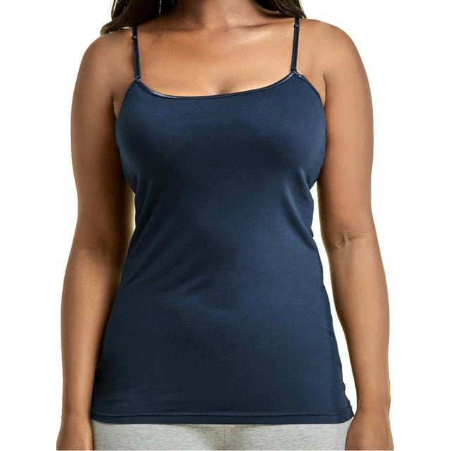 Women's Cotton Plus Size Camisole Tank Top - Navy - X-Large (2 PIECES)