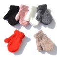 thumbnail image 4 of Children Kid Autumn Winter Warm Mittens Solid Color Full Finger Plush Gloves, 4 of 10